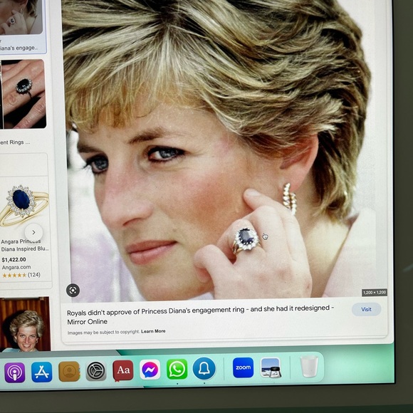 Faux sapphire & diamond ring - size 7 - Picture 7 of 8